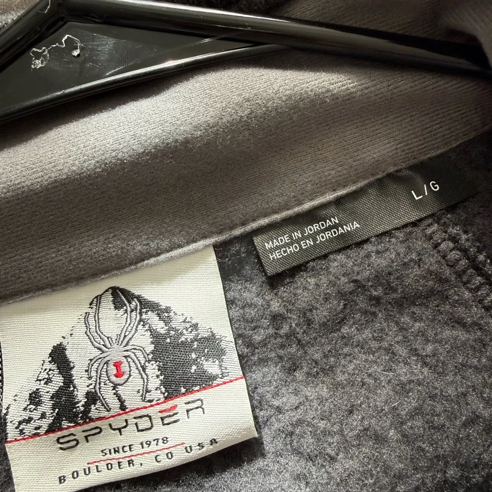 Men’s Spyder Charcoal and Black Full-Zip Jacket L - Picture 4 of 5